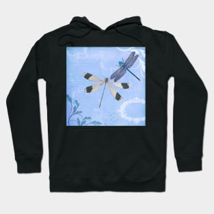 Dragonfly Cute Blue,Teal Floral Dragonflies & Butterflies  Hippie BOHO Style Dragonflies Nature Gift Products Hoodie